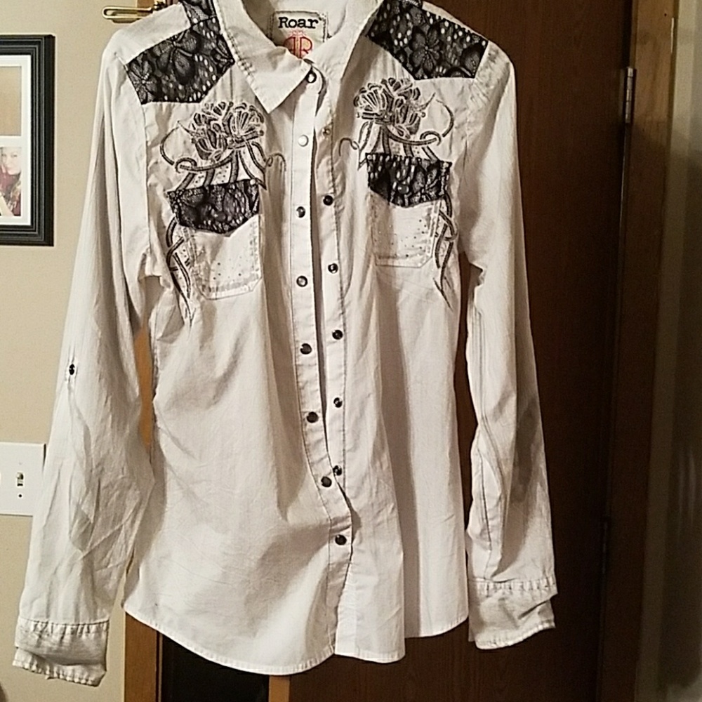 Roar button down blouse